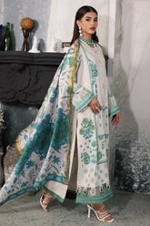 3-PC Unstitched Embroidered Dhank Front with Printed Wool Shawl and Trouser PS3-14